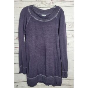 Maurices Tunic Sweatshirt Long Sleeve Raglan Knit Pullover Casual Purple Large
